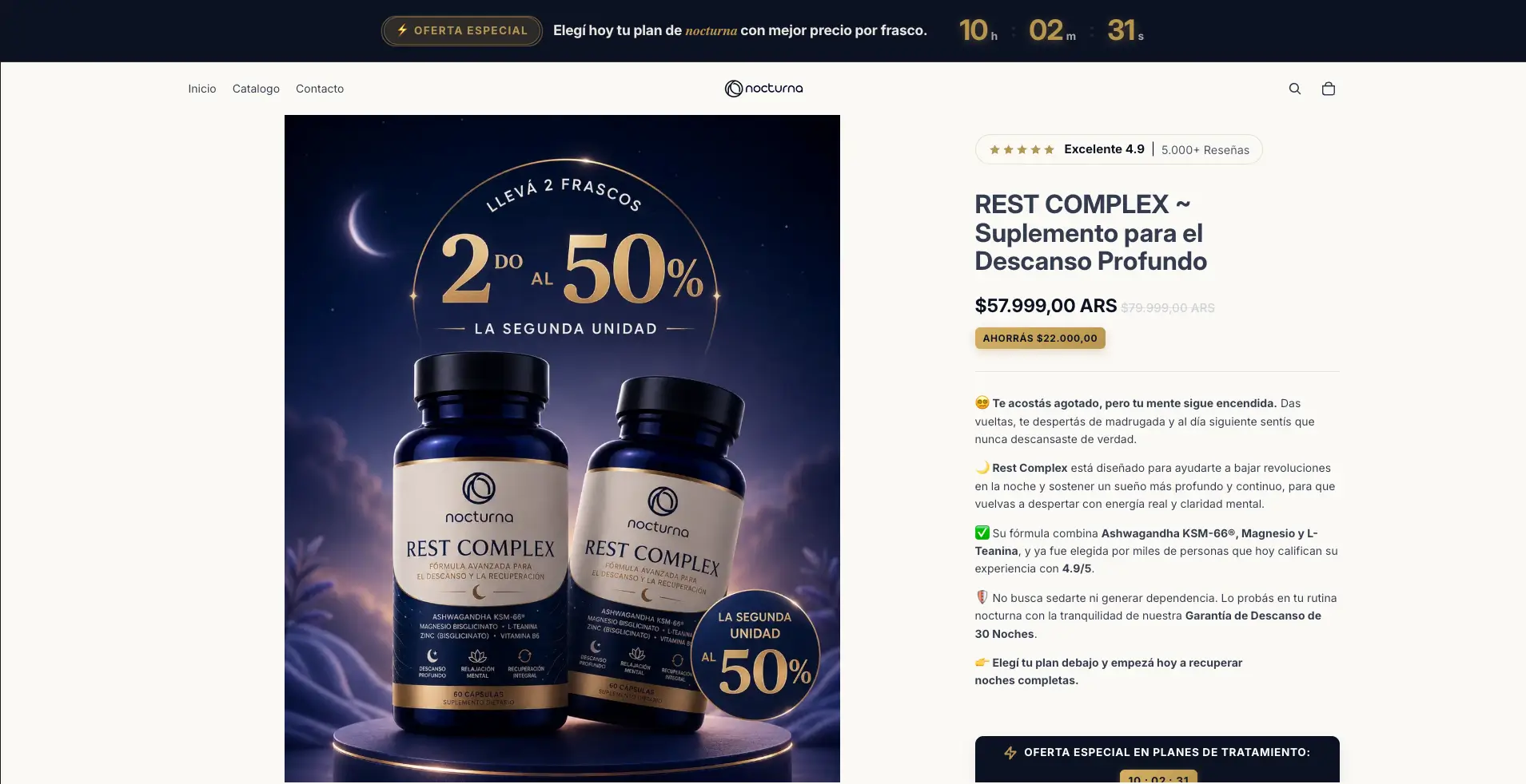 Nocturna Shopify storefront interface concept